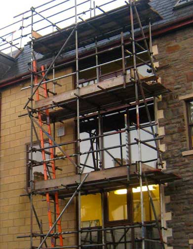 Domestic scaffold access.