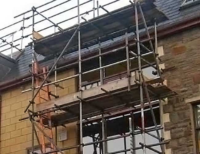 Domestic scaffold access.